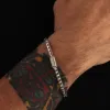 4mm S925 Franco Bracelet with Moissanite Clasp in White Gold sold by Ghetluxe