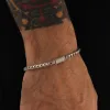 4mm S925 Franco Bracelet with Moissanite Clasp in White Gold sold by Ghetluxe