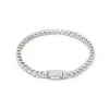 4mm S925 Franco Bracelet with Moissanite Clasp in White Gold sold by Ghetluxe