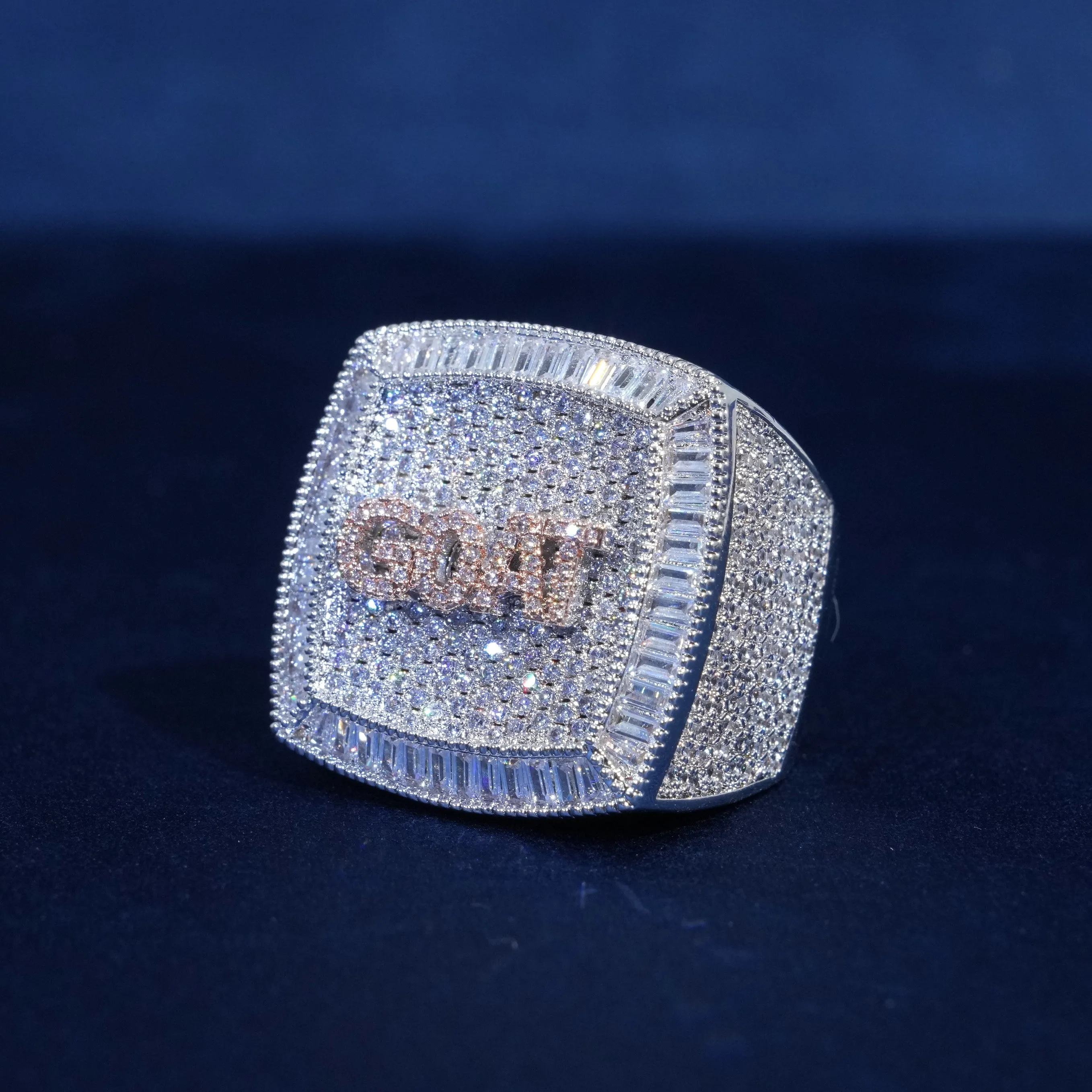 Custom Letter Iced Boss Ring sold by Ghetluxe product image thumbnail 2