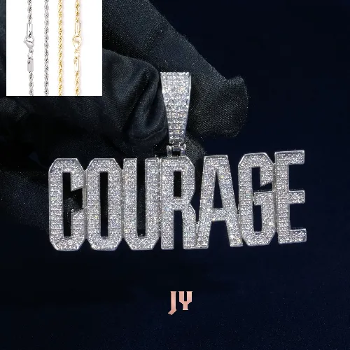 Diamond Courage Custom Name Pendant sold by Ghetluxe