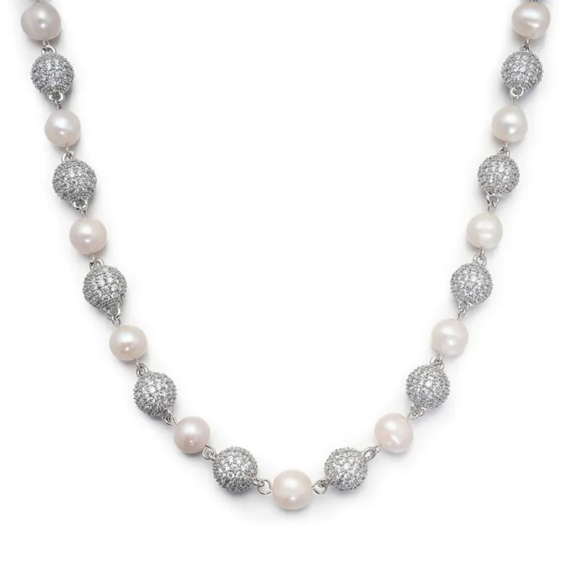 Iced Beads & Pearl Necklace sold by Ghetluxe