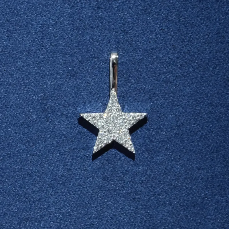 Diamond Star Pendant in 14K Solid Gold sold by Ghetluxe