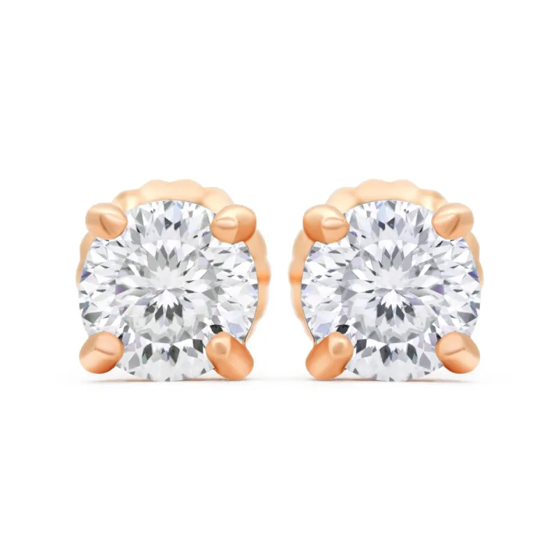 Bird Nest Cut Solitaire Stud Earrings sold by Ghetluxe