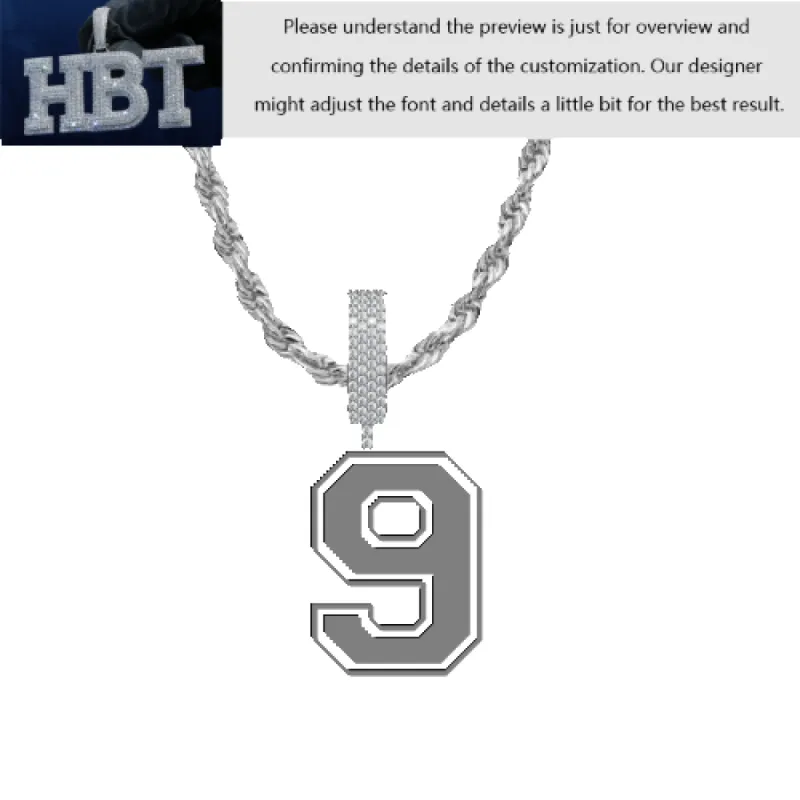 VVS Moissanite Custom Name Pendant in Sterling Silver sold by Ghetluxe