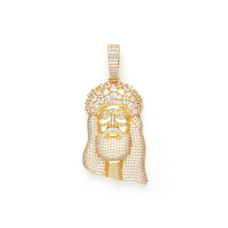 Iced Crown Diamond Jesus Pendant sold by Ghetluxe