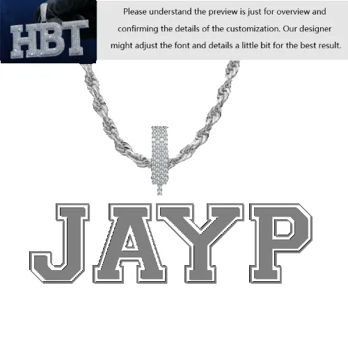 VVS Moissanite Custom Name Pendant in Sterling Silver sold by Ghetluxe