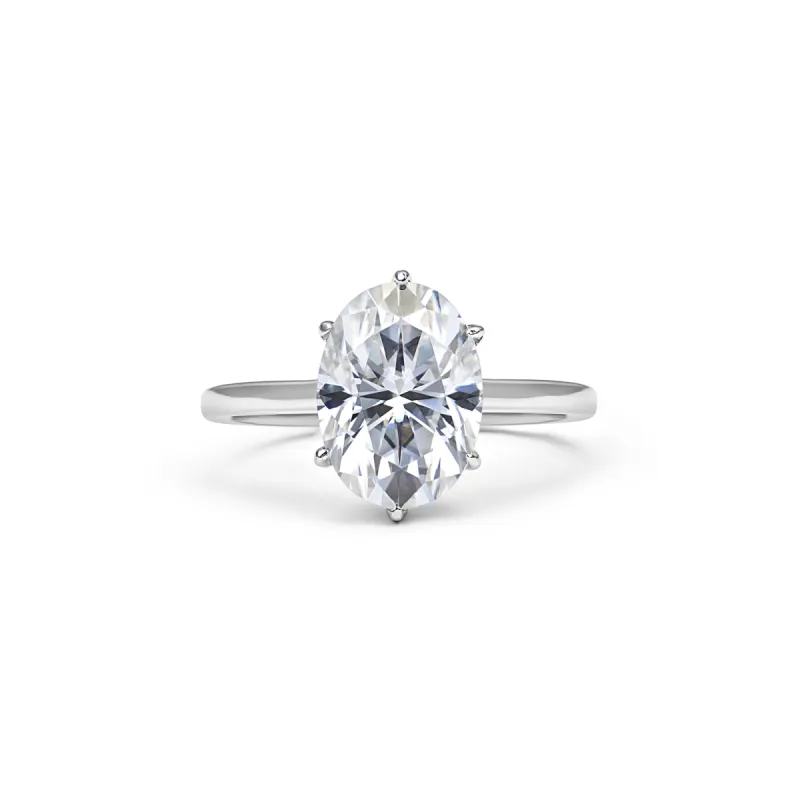 Regal Solitaire Oval Cut Moissanite Ring sold by Ghetluxe