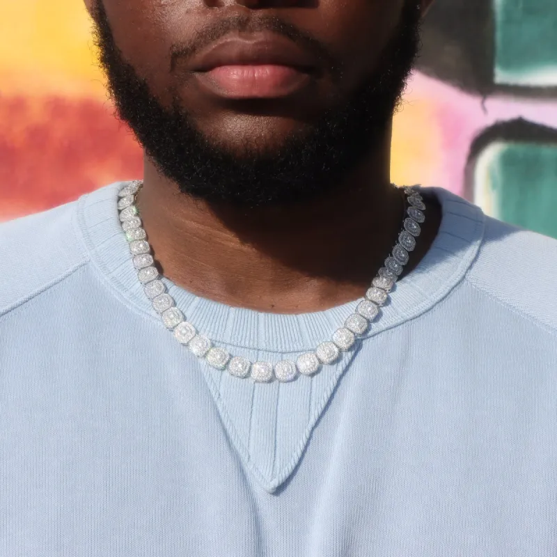 10mm Clustered Tennis Chain Necklace sold by Ghetluxe