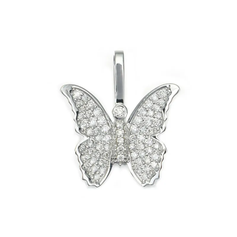 Diamond Butterfly Pendant in 14K Solid Gold 0.40ctw sold by Ghetluxe