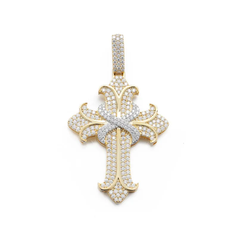 Diamond Gothic Cross Crucifix Pendant sold by Ghetluxe