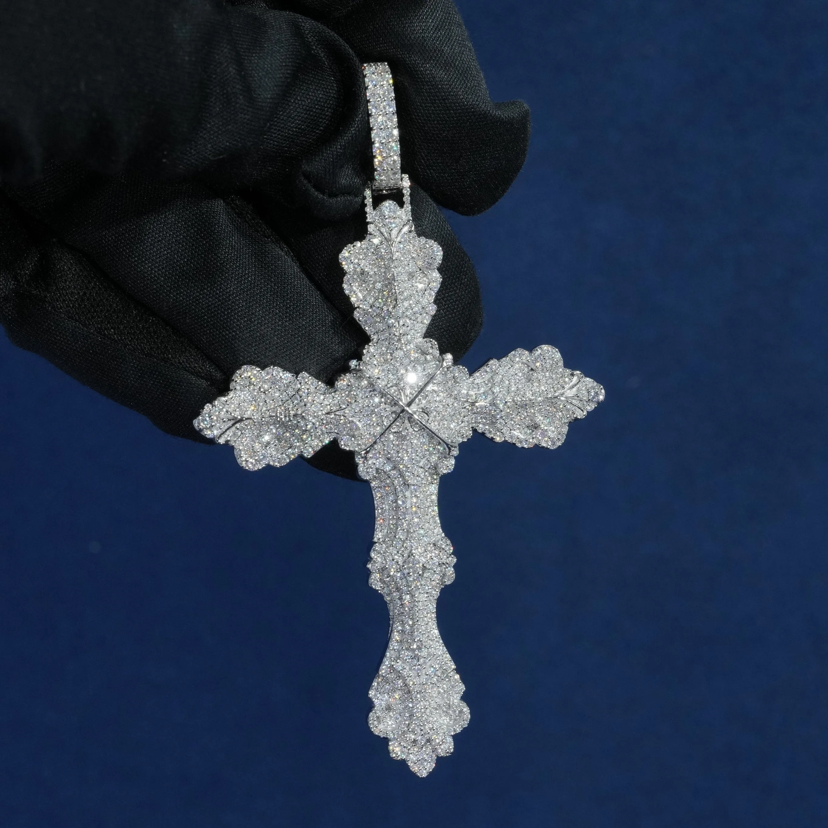 Moissanite S925 Cross Pendant sold by Ghetluxe