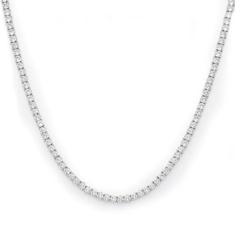 3mm Round Cut Diamond Tennis Chain-Moissanite 50% OFF made by Ghetluxe