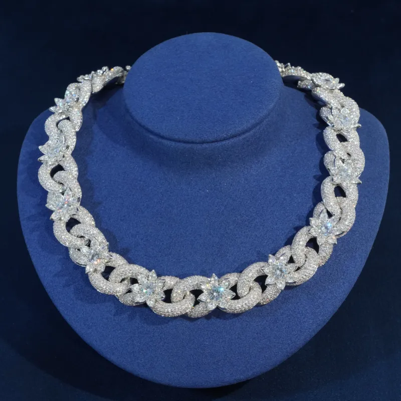 18mm Diamond Lotus Infinity Link Chain sold by Ghetluxe