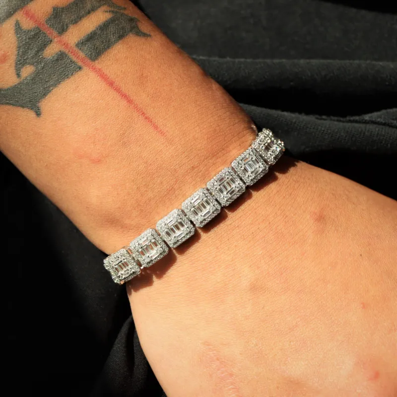 9.5mm Square Baguette Tennis Bracelet sold by Ghetluxe
