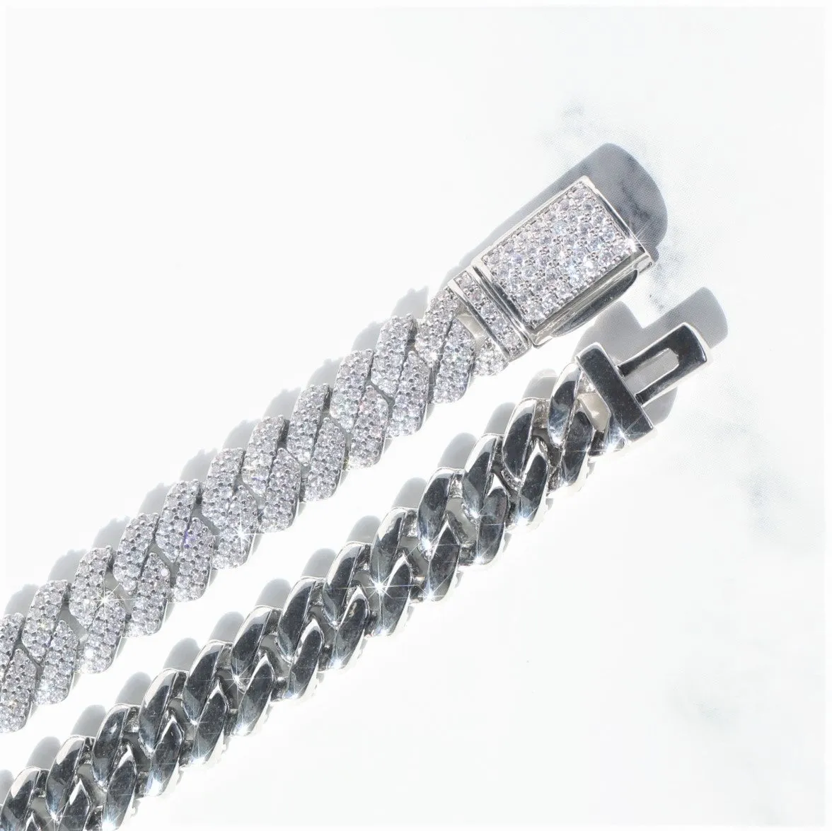 8mm Diamond Prong Cuban Bracelet sold by Ghetluxe product image thumbnail 2