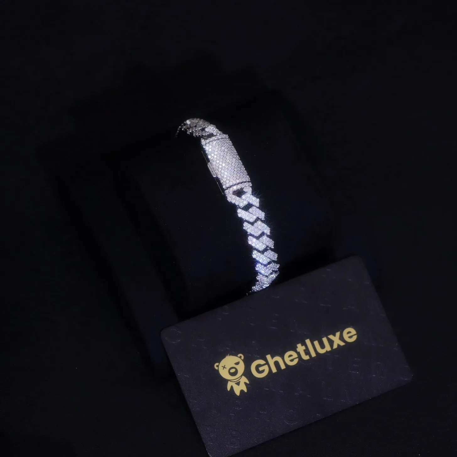 8mm Diamond Prong Cuban Bracelet sold by Ghetluxe product image thumbnail 4
