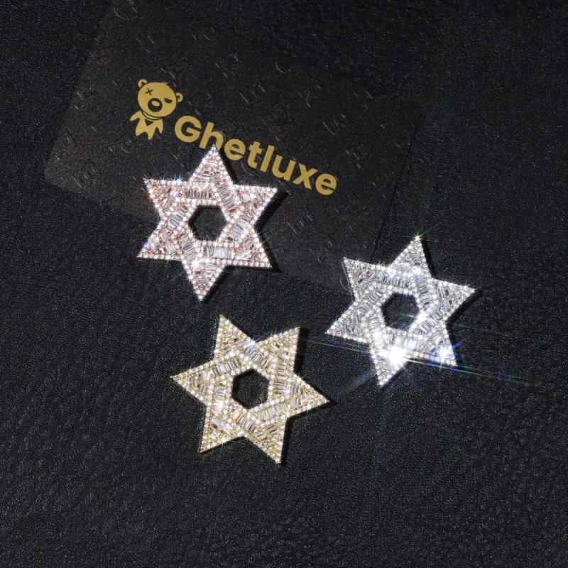 Baguette Hexagram Pendant sold by Ghetluxe