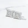 10mm Square Moissanite Pave S925 Stud Earrings sold by Ghetluxe