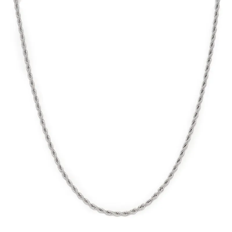 3mm Rope Chain in White Gold sold by Ghetluxe