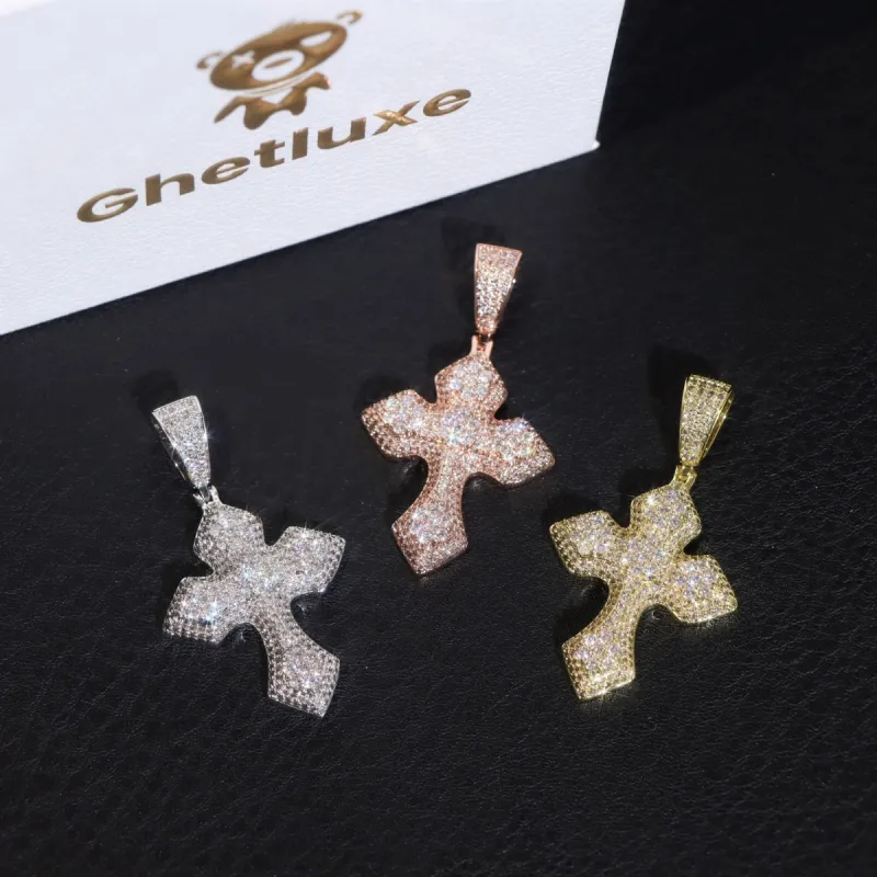 Moissanite Thick Gothic Pendant sold by Ghetluxe