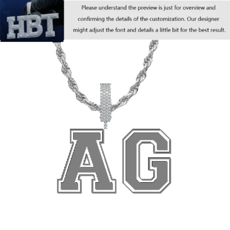 VVS Moissanite Custom Name Pendant in Sterling Silver sold by Ghetluxe