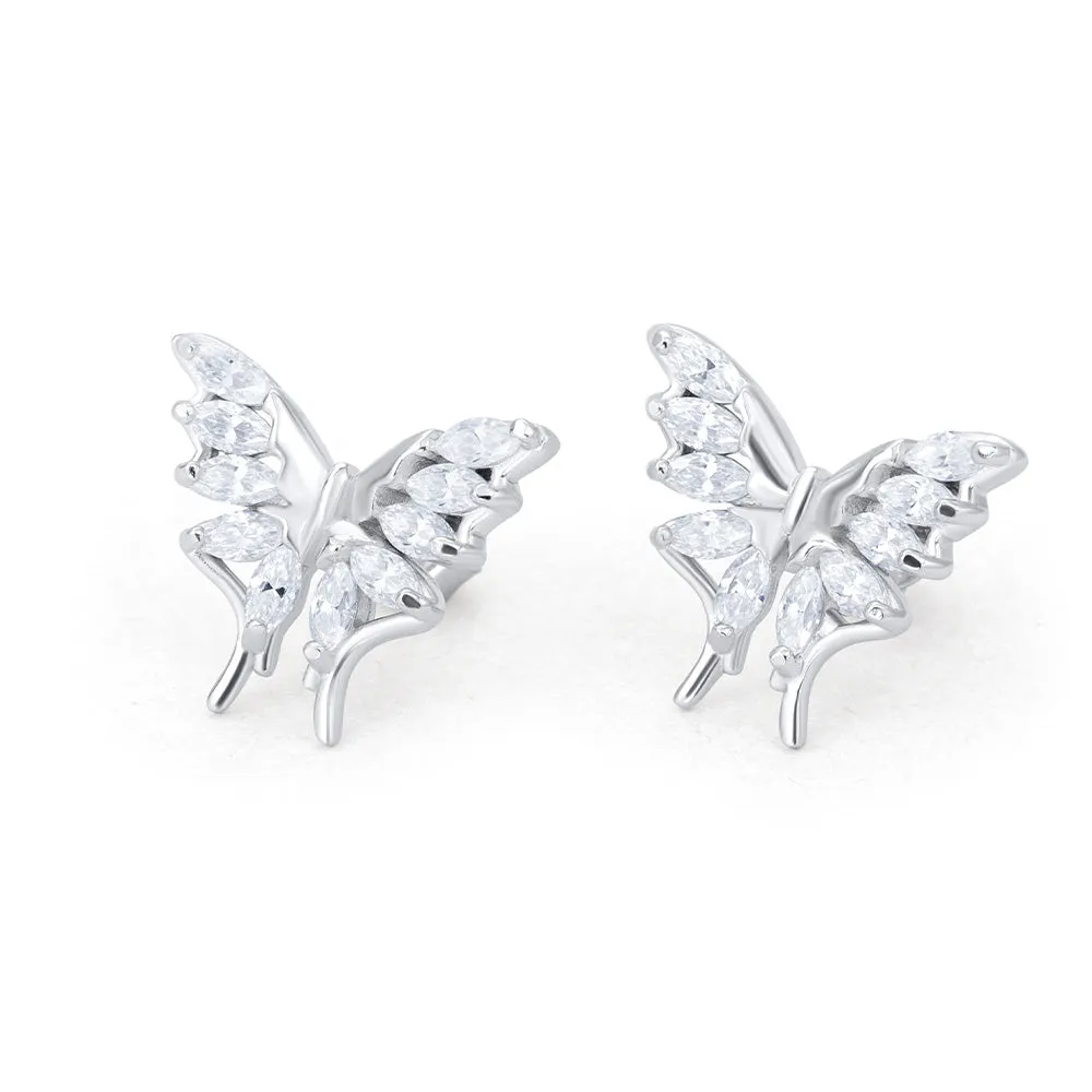 Marquise Cut Butterfly Diamond Stud Earrings sold by Ghetluxe product image thumbnail 5