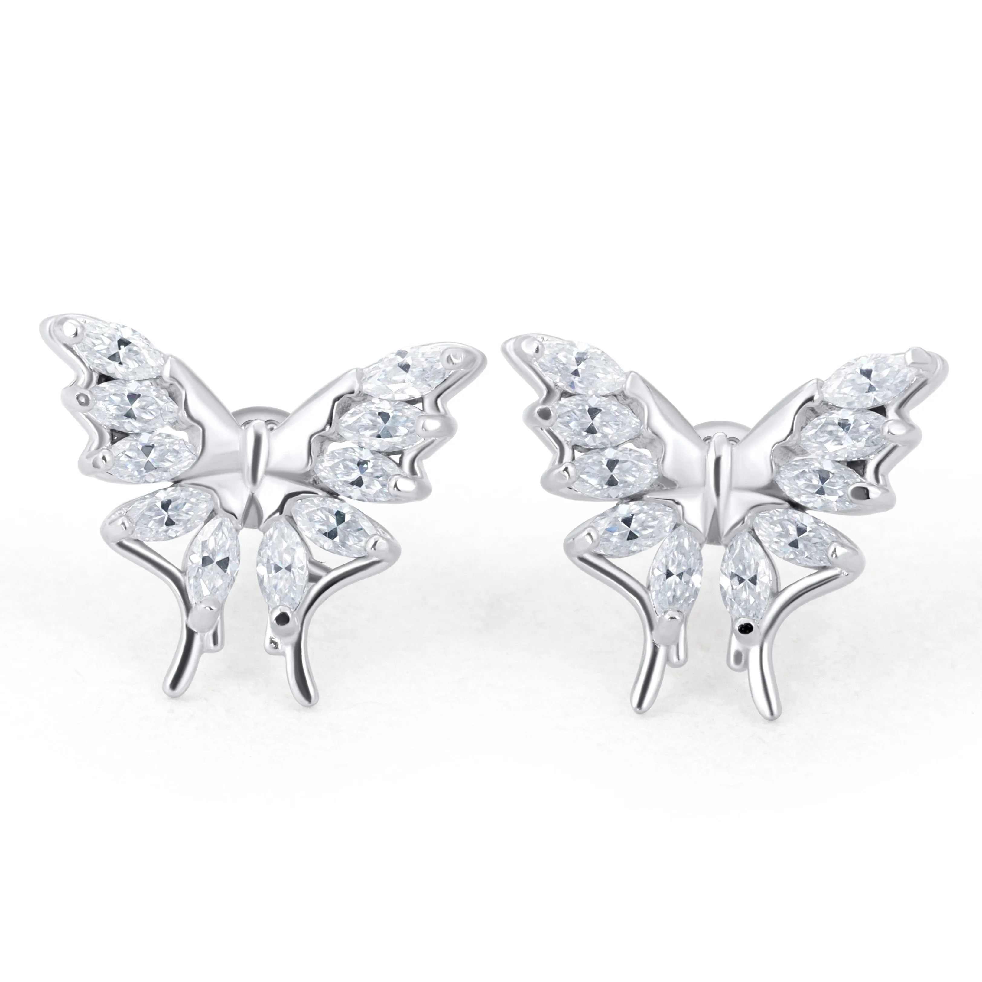 Marquise Cut Butterfly Diamond Stud Earrings sold by Ghetluxe