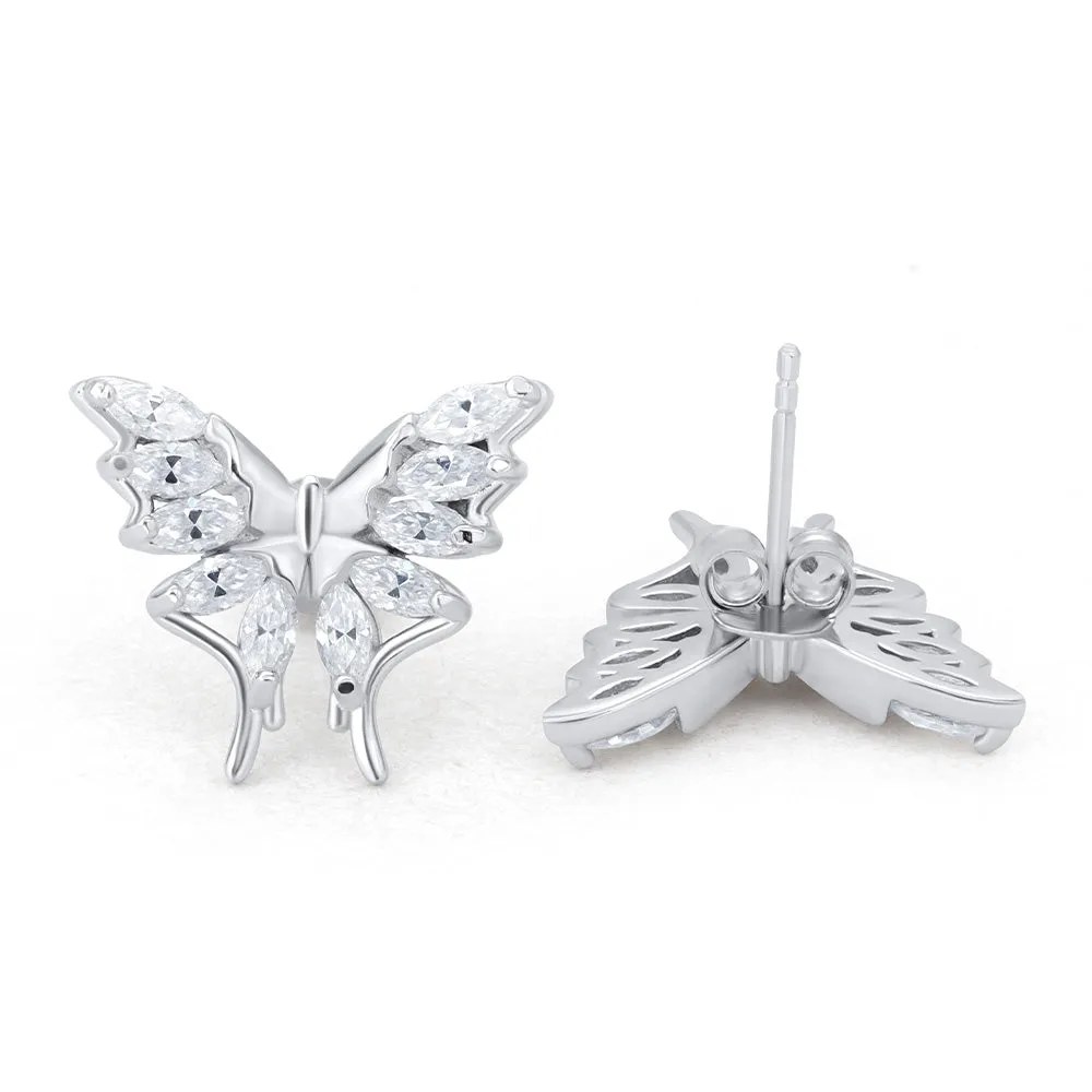 Marquise Cut Butterfly Diamond Stud Earrings sold by Ghetluxe product image thumbnail 4