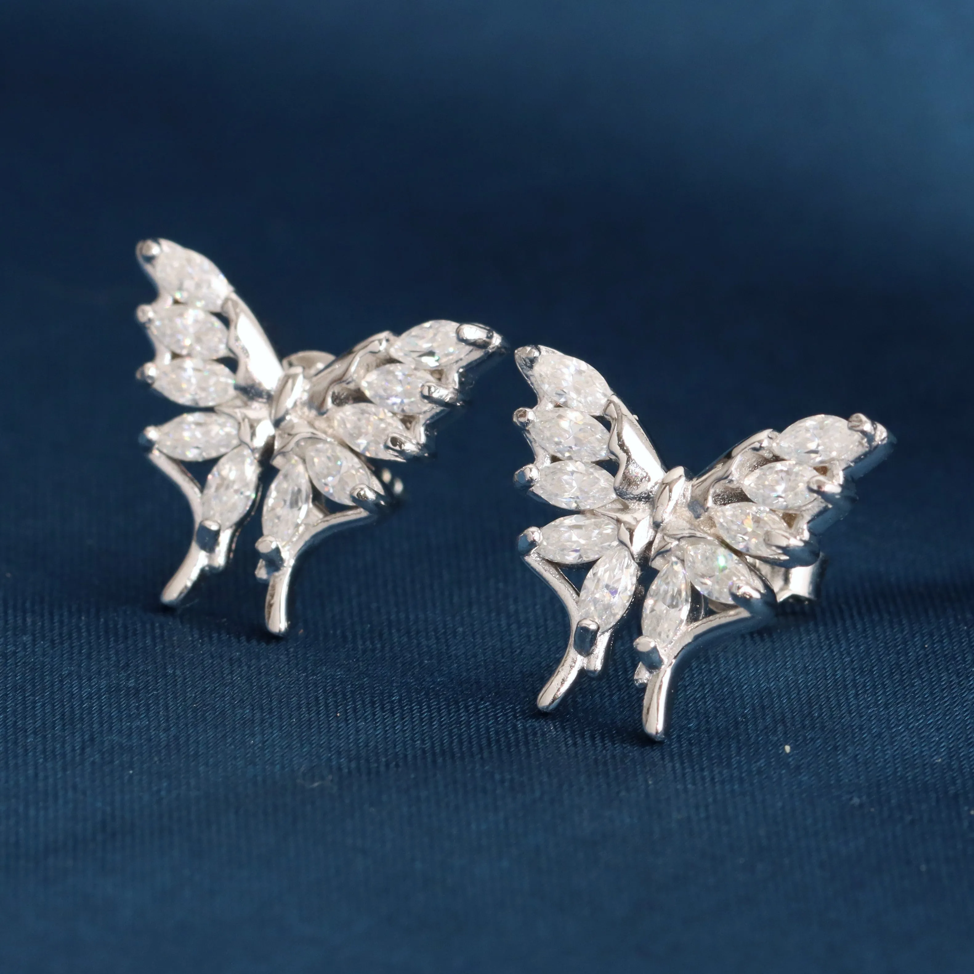 Marquise Cut Butterfly Diamond Stud Earrings sold by Ghetluxe product image thumbnail 2