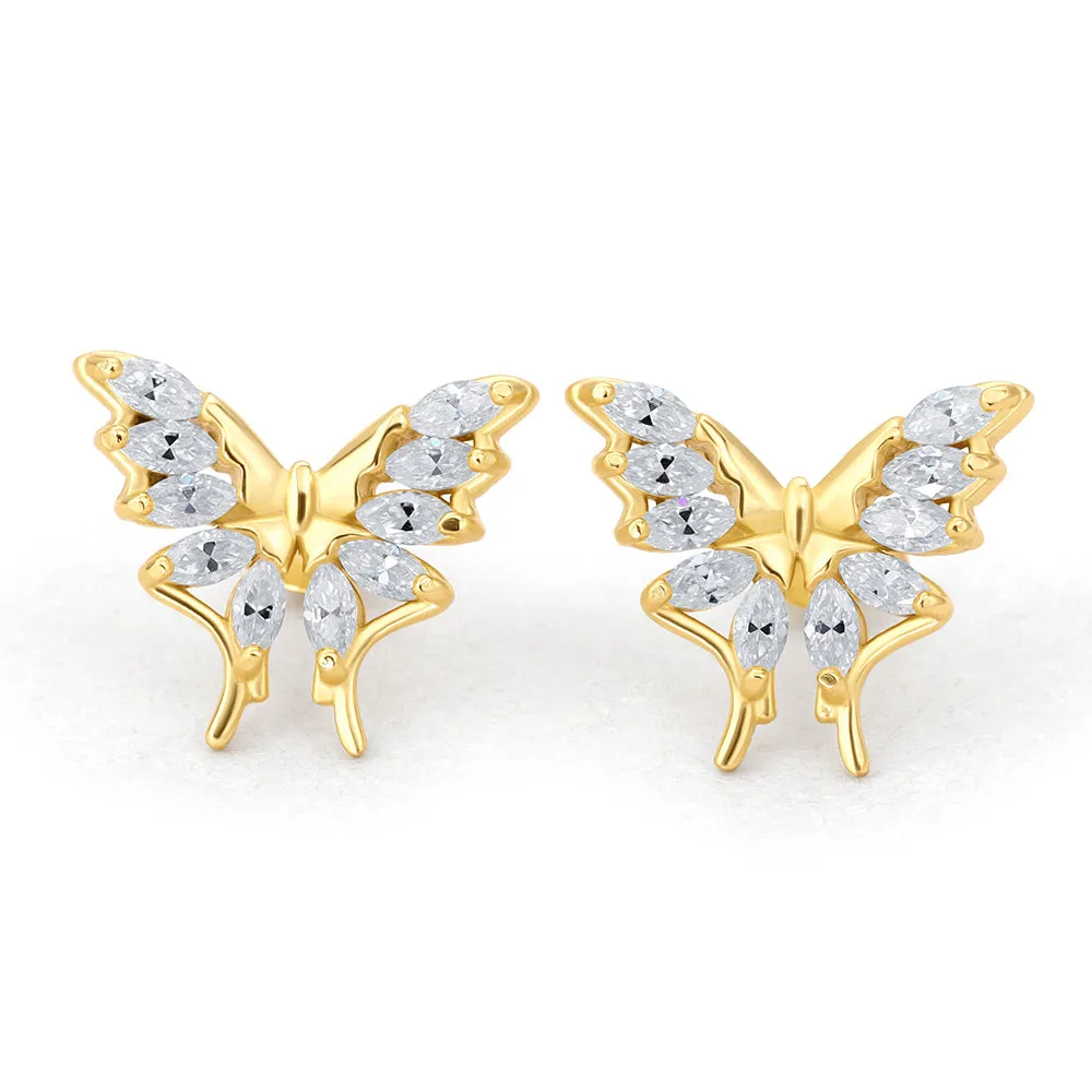 Marquise Cut Butterfly Diamond Stud Earrings sold by Ghetluxe product image thumbnail 3
