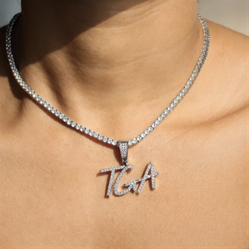 Women's Micro Diamond Custom Name Pendant sold by Ghetluxe