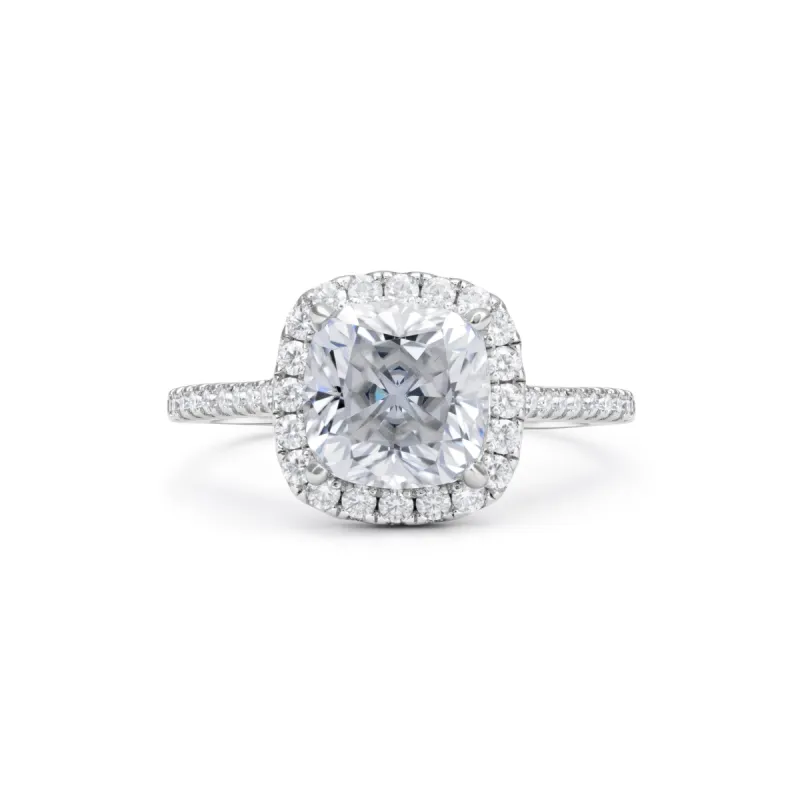 Adorned Halo Cushion Cut Moissanite Ring sold by Ghetluxe
