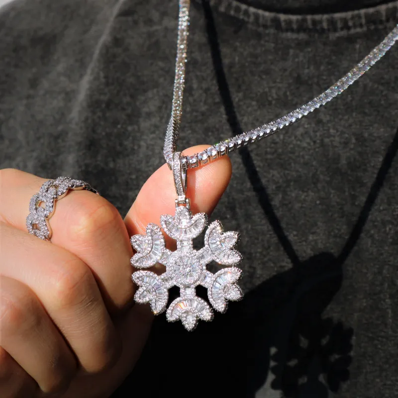 Iced Snowflake Pendant sold by Ghetluxe