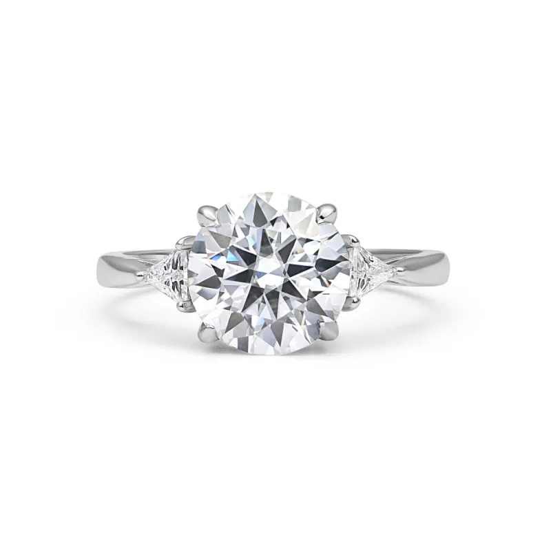 Tria Three Stone Round Cut Moissanite Ring sold by Ghetluxe