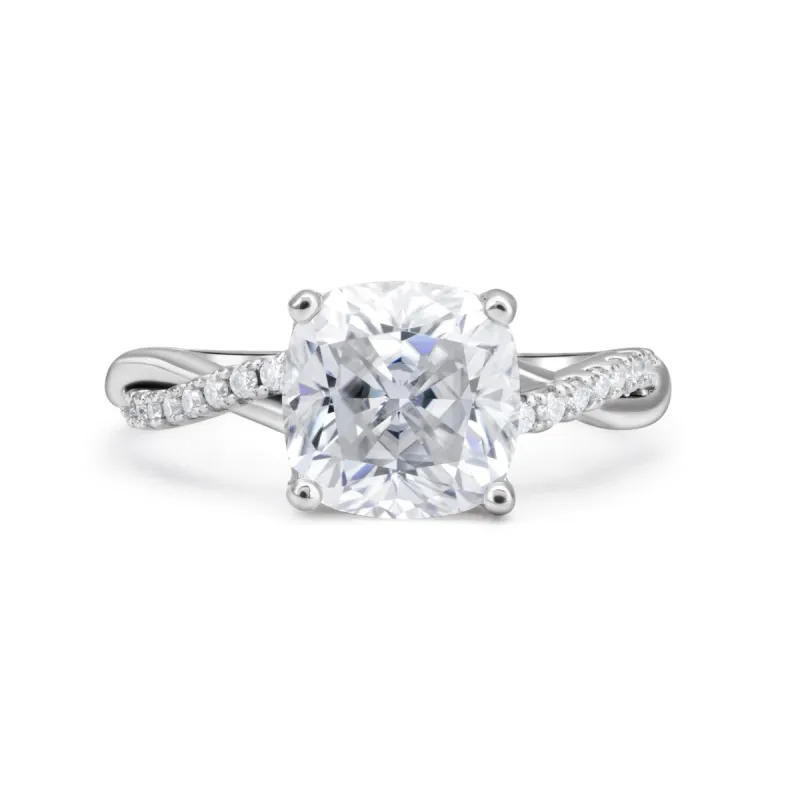 Twisted Cushion Cut Moissanite Ring sold by Ghetluxe