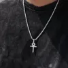 Moissanite Ankh Key Pendant in Sterling Silver sold by Ghetluxe