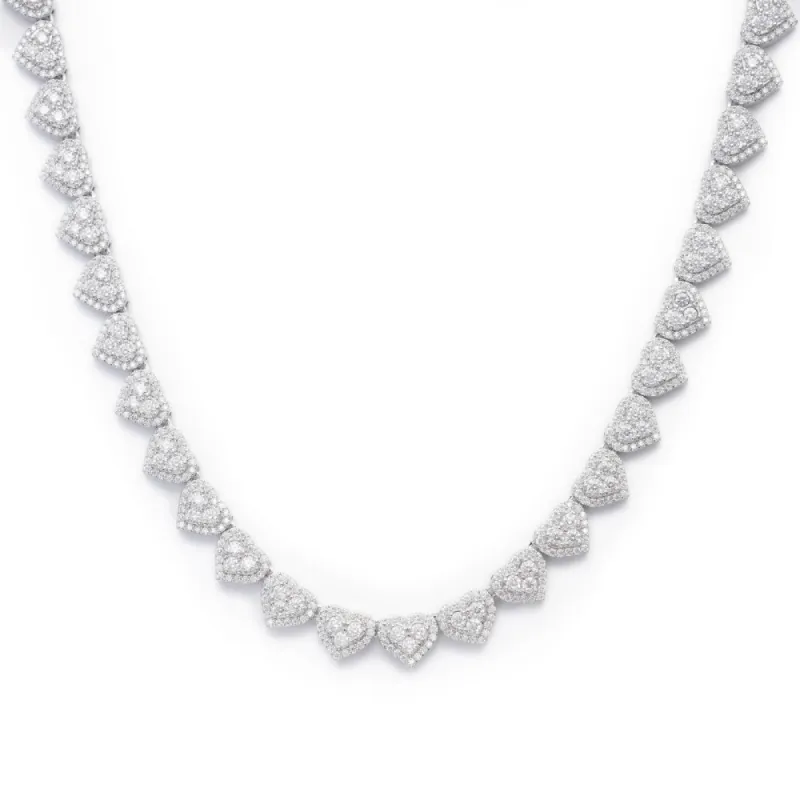 Women's Heart Cluster Tennis Necklace sold by Ghetluxe