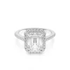 Adorned Halo Emerald Cut Moissanite Ring sold by Ghetluxe