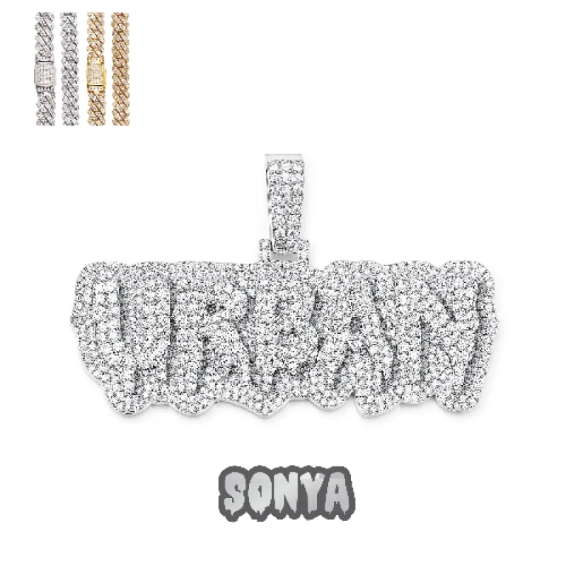 Custom Layered Drip Letter Pendant sold by Ghetluxe