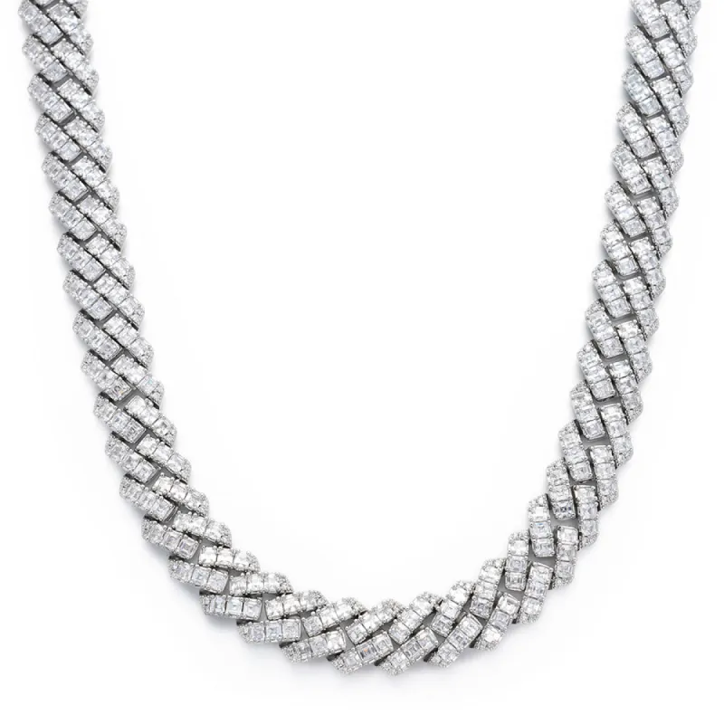 Asscher Cut Diamond Prong Cuban Chain sold by Ghetluxe