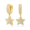 Diamond Star Drop Hoop Earrings sold by Ghetluxe