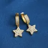Diamond Star Drop Hoop Earrings sold by Ghetluxe