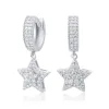 Diamond Star Drop Hoop Earrings sold by Ghetluxe