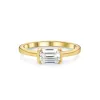 East West Solitaire Emerald Cut Diamond Ring sold by Ghetluxe