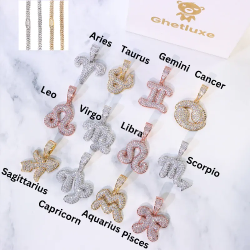 Women's Diamond Zodiac Pendant Necklace sold by Ghetluxe