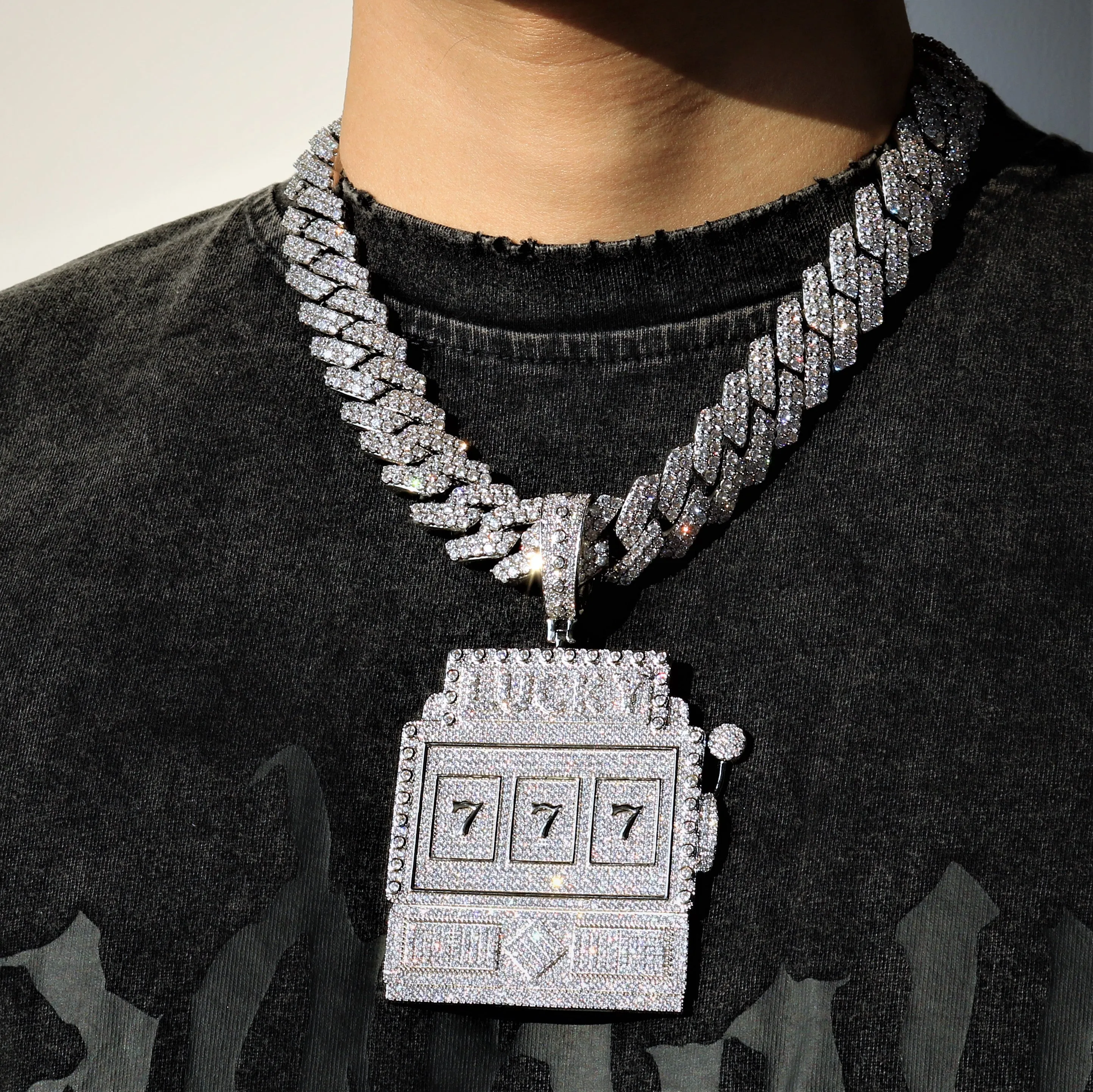 Full Iced Lucky 777 Pendant sold by Ghetluxe product image thumbnail 3