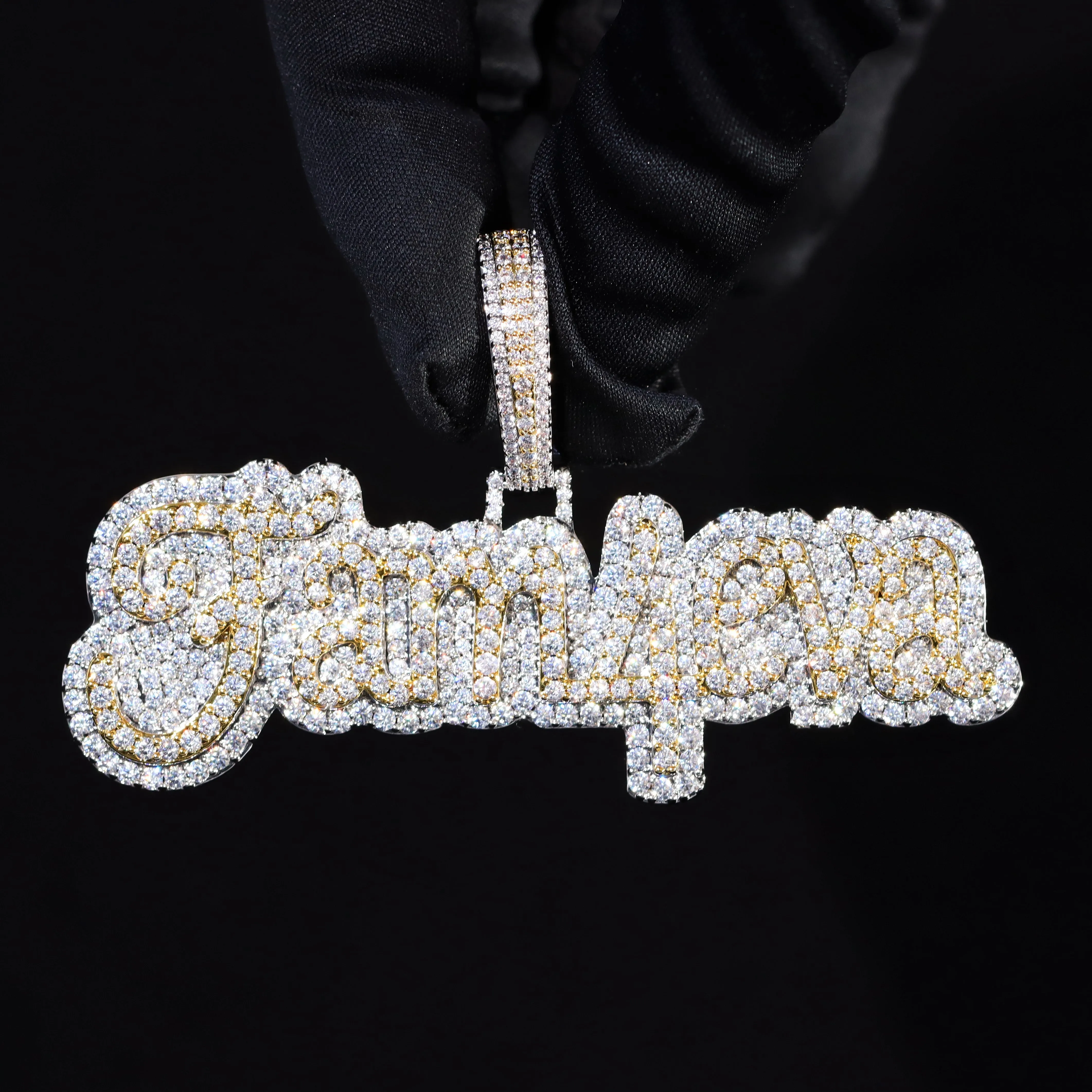 Iced Two-Tone Fam4eva Pendant sold by Ghetluxe