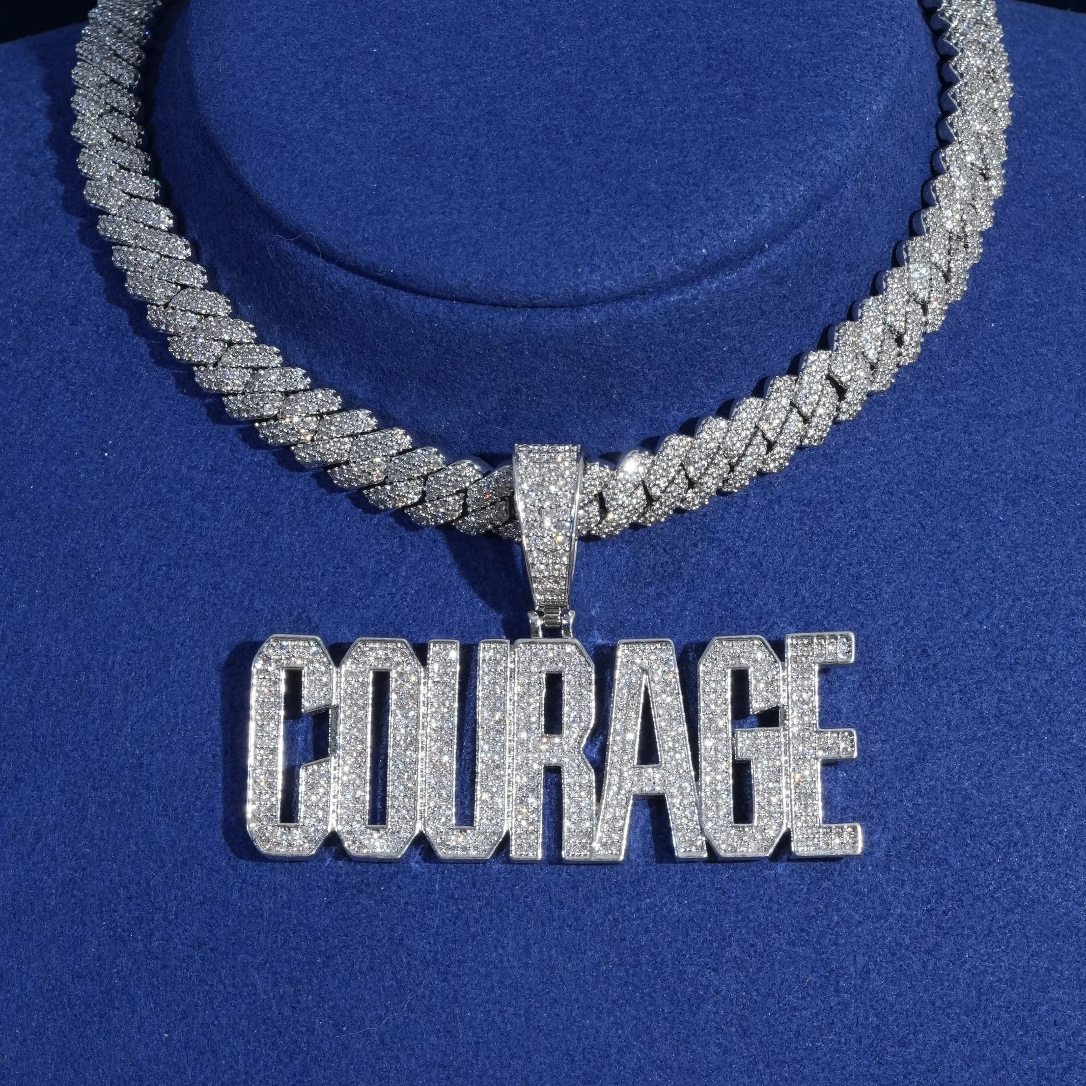Diamond Courage Custom Name Pendant sold by Ghetluxe