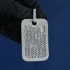 Baguette Diamond Dog Tag Pendant Necklace sold by Ghetluxe